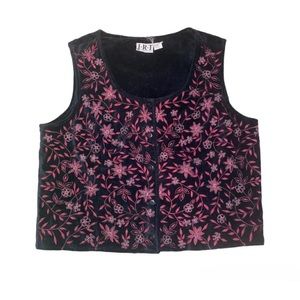 black velour button up vest